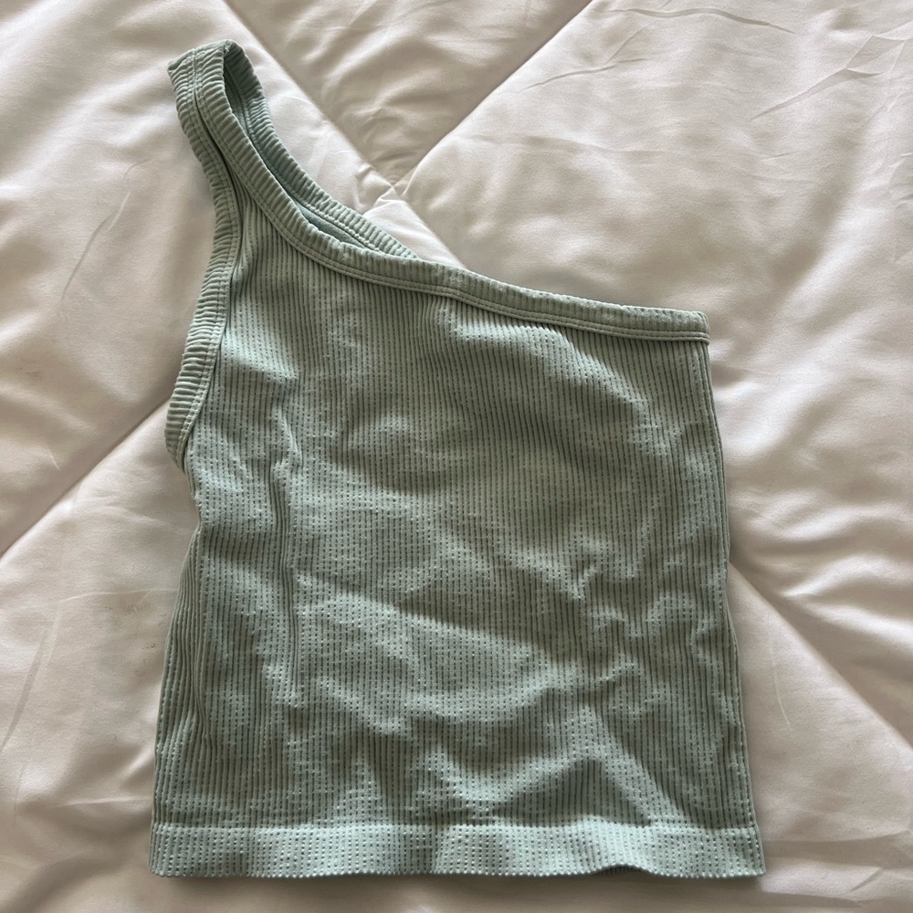 One shoulder ribbed top